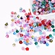 Perles de verre tchèques, transparent/imitation opalite/galvanisé/couleur d'incrustation d'or/teint/opaque, fleur, couleur mixte, 6.5x5mm, Trou: 0.8mm, environ 357~363 pcs / sachet 