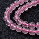 Natural rosa de hilos de abalorios de cuarzo X-G-R173-6mm-04-3