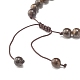 Rundes geflochtenes Perlenarmband aus natürlichen Edelsteinen mit Buddha-Kopf BJEW-JB07640-7