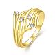 Romantic Real 18K Gold Plated Brass Cubic Zirconia Finger Rings RJEW-BB07698-7G-1