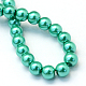 Backen gemalt pearlized Glasperlen runden Perle Stränge HY-Q003-6mm-29-4
