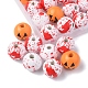 40 pz 4 colori tema halloween stampato perline di legno naturale WOOD-FS0001-03-3