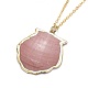 Electroplate Shell Pendant Necklaces NJEW-JN02372-2