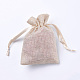 模造黄麻布の袋  ボトルバッグ  巾着袋  小麦  15x10.5x0.3~0.4cm ABAG-WH0020-01A-2