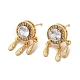 Rack Plating Brass Micro Pave Cubic Zirconia Stud Earring for Women EJEW-C057-10G-1