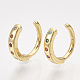 Brass Cubic Zirconia Cuff Earrings EJEW-S201-187-1