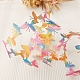Rubans en dentelle papillon en polyester couleur arc-en-ciel PW-WG37254-04-1