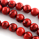 Chapelets de perles rondes en pierre de turquoise synthétique, teinte, rouge, 8mm, Trou: 1.5mm, Environ 47~48 pcs/chapelet, 14.5 pouce