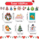 SUNNYCLUE 102Pcs Christmas Theme Plastic Self Adhesive Stickers DIY-SC0021-89-2