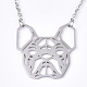 201 Stainless Steel Puppy Pendant Necklaces NJEW-T009-JN041-1-40-1
