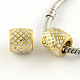 Drum Enamel Style Smooth Surface Golden Tone 316 Stainless Steel Bead STAS-R081-06B-1