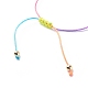 Evil Eye Resin Bead & Brass Braided Beaded Bracelets for Girl Women BJEW-JB08744-4