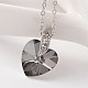 Heart Glass Pendant Necklaces & Dangle Earrings Jewelry Sets SJEW-JS00881-03-3