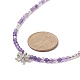 Halskette mit klarem Zirkonia-Bowknot-Anhänger und natürlichen Amethyst-Perlenketten für Damen NJEW-JN04271-03-2
