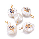 Colgantes naturales de perlas cultivadas de agua dulce PEAR-E013-17E-2