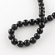 Brins de perles de tourmaline noire naturelle teintes rondes G-R321-8mm-01-2