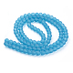 Dark Turquoise Frosted Round Transparent Glass Bead Strands X-GLAA-S031-6mm-37-2