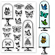 Globleland farfalla campione francobolli trasparenti serie di copertura in vetro farfalla falena silicone francobolli trasparenti per scrapbooking fabbricazione della carta album di foto decorazione artigianato fai da te DIY-WH0448-0169-1