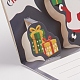 クリスマスポップアップグリーティングカードと封筒セット  面白いユニークな3dホリデーポストカード  クリスマスの贈り物  父のクリスマスとギフトの模様  スレートグレイ  8.5x10.5x0.01cm  81x10x0.04cm DIY-G028-D06-4