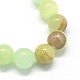 Chapelets de perles de pierres en jade jaune teinte G-R271-8mm-Y27-2