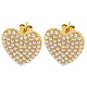 Серьги-гвоздики из латуни в форме сердца EJEW-P275-04G-1