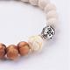 Natural Weathered Agate Beads & Woods Beads Stretch Bracelets BJEW-JB02973-2