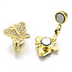 Brass Micro Pave Clear Cubic Zirconia Magnetic Clasps KK-N232-141G-NF-3