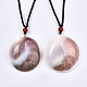Natural Shell Fossil Pendant Necklaces NJEW-S421-003-1