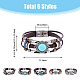 Fibloom 6 Stück 6-teiliges dreilagiges mehrreihiges Armband-Set aus Rindslederseil BJEW-FI0001-43-2