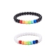 2 pièces 2 couleurs ensemble de bracelets extensibles en perles rondes en acrylique pour les enfants BJEW-JB08555-02-1