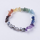 Faceted Round Natural Fire Agate Stretch Bracelets BJEW-JB03536-01-1
