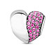 TINYSAND Heart 925 Sterling Silver Cubic Zirconia Identical Love Heart European Beads TS-C-052-1