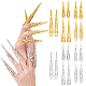 Arricraft 20 шт. 10 стильные полые железные кольца для ногтей на кончиках пальцев AJEW-PH0004-10-1