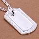 Simple Silver Color Plated Brass Rectangle Tag Pendant Necklaces For Men NJEW-BB12878-2