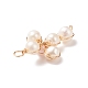 Ciondoli in quarzo rosa naturale e perle bianche d'acqua dolce PALLOY-JF01660-04-3