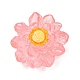 光る透明樹脂デコデンカボション  暗闇で光る蓮の花  ジュエリー作りのための  ピンク  22.5~23x9.5mm CRES-F032-B03-1