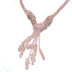 Розовый кварц Lariat ожерелья NJEW-O086-07G-2