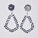 Electroplate Glass Faceted Beads Ear Studs EJEW-JE03815-3