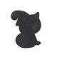 ハロウィンのテーマ不透明樹脂カボション  ジュエリー作りのための  黒猫  魔法の帽子で  フラットバック  ブラック  29.5x21x7mm RESI-D0003-16A-2