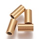 イオンプレーティング（ip）304ステンレス鋼チューブビーズ  ゴールドカラー  6x3mm  穴：2mm STAS-L216-23E-G-1