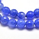 Dyed Natural Agate Faceted Round Beads Strands G-E267-11-2