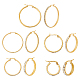 DICOSMETIC 5 Pairs 5 Size Crystal Rhinestone Hoop Earring Circle Hoop Earring 18/26/30/40/50.5mm Golden Round Hoop Earring Rhinestone Bridal Earring Stainless Steel Earring for Party Gift Wedding EJEW-DC0001-24-1