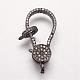 Brass Micro Pave Cubic Zirconia Lobster Claw Clasps ZIRC-G095-54-3