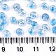 6/0 ガラスシードビーズ  透明インサイドカラー  丸い穴  ラウンド  ディープスカイブルー  6/0  4~5x2.5~4.5mm  穴：1.2mm  約4500個/袋 SEED-A014-4mm-133B-4