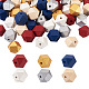 Fashewelry 60pcs 6 Farben gemalte europäische Naturholzperlen WOOD-FW0001-02-2