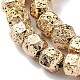 Brins de perles de pierre de lave naturelle galvanisées G-H303-A10-LG01-3