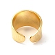 Chapado en iones (ip) 304 anillo de puño abierto texturizado de acero inoxidable para mujer RJEW-E063-22G-3