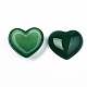 天然の緑の瑪瑙のカボション  染め＆加熱  ハート  グリーン  22~23x25x7mm G-N326-83-2