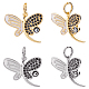 NBEADS 6 Pcs 2 Colors Butterfly Cubic Zirconia Charms ZIRC-NB0001-67-1