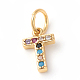 Brass Micro Pave Colorful Cubic Zirconia Charms ZIRC-F092-01-T-1
